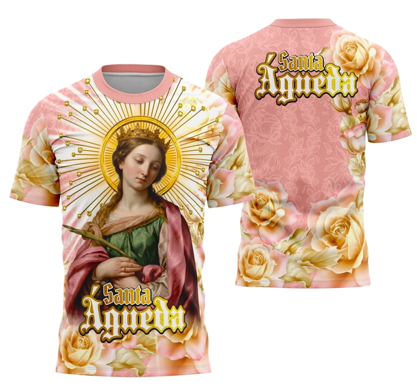 Arte Camisa Santa Águeda para Fãs da Religião Católica