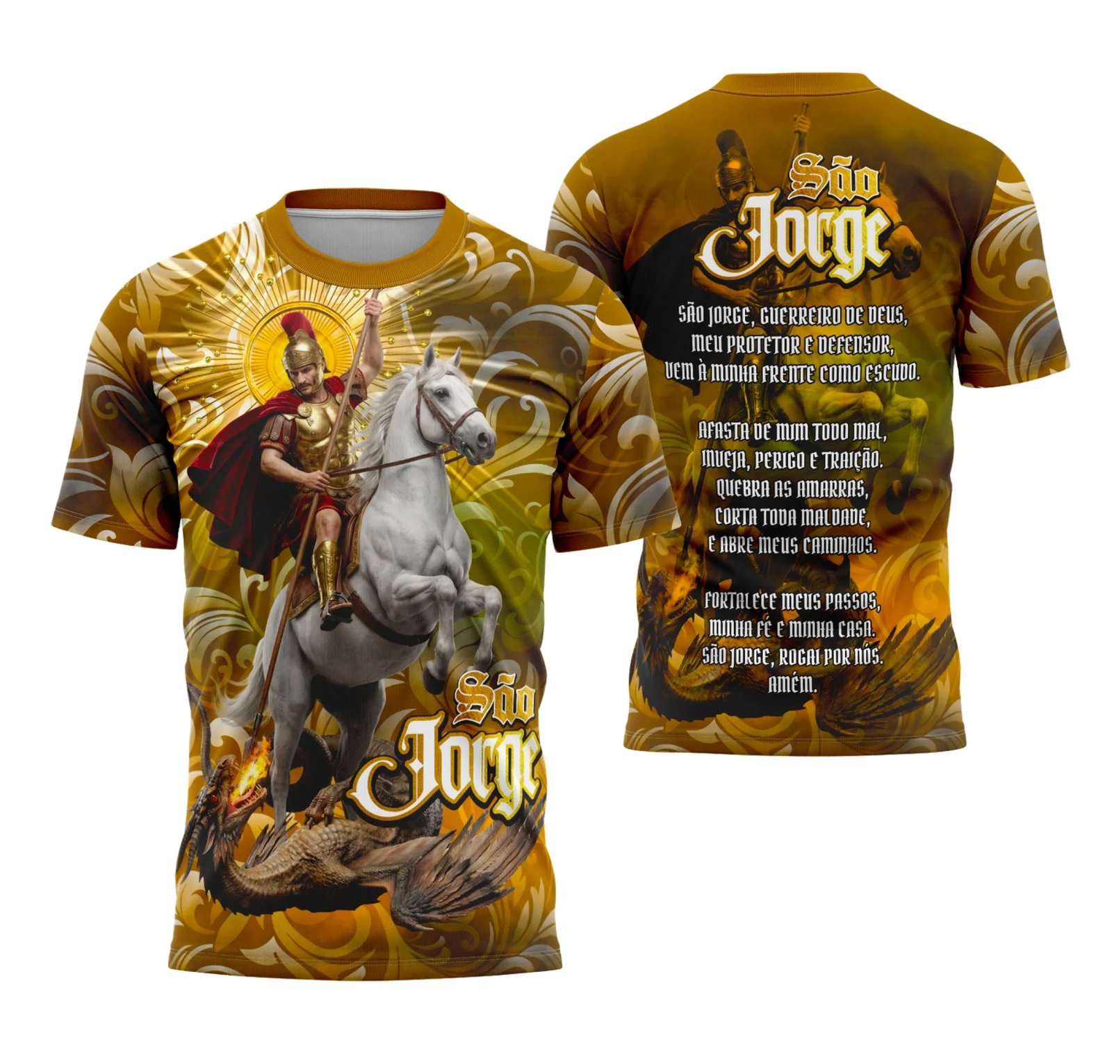 Camiseta São Jorge Fé, Proteção e Estilo Religião