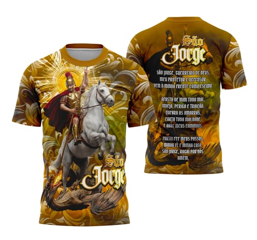 Camiseta São Jorge Fé, Proteção e Estilo Religião