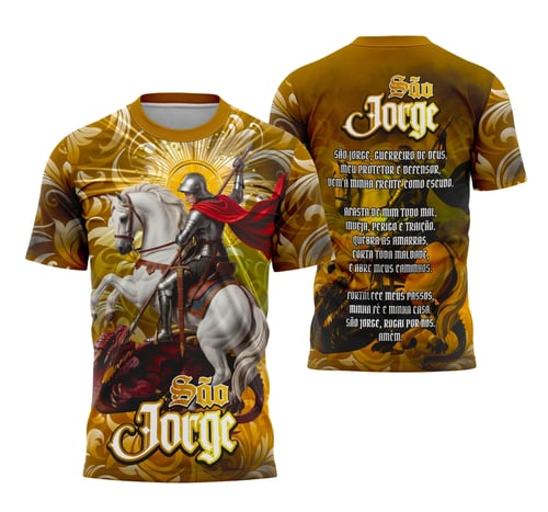 Camiseta São Jorge Fé, Proteção e Estilo Religião