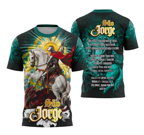 Camiseta São Jorge Fé, Proteção e Estilo Religião