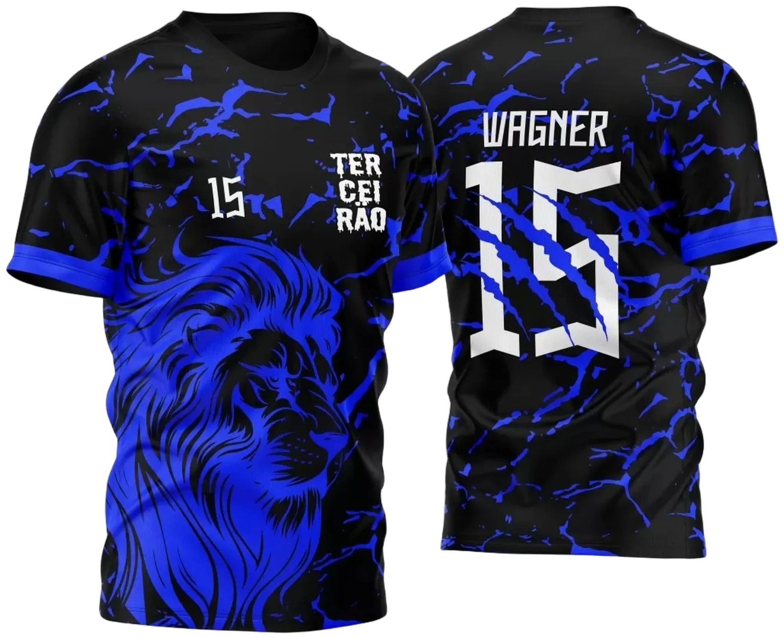 InterClasse Arte Vetor Camisa 2023 Leão Fundo Azul