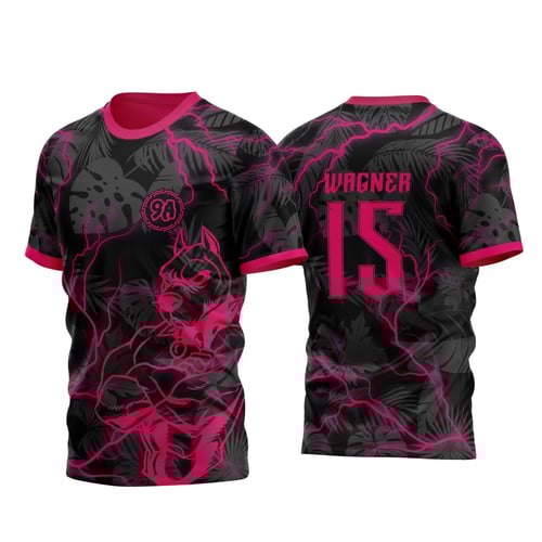 InterClasse Arte Vetor Camisa 2025 PitBull Raios Rosa