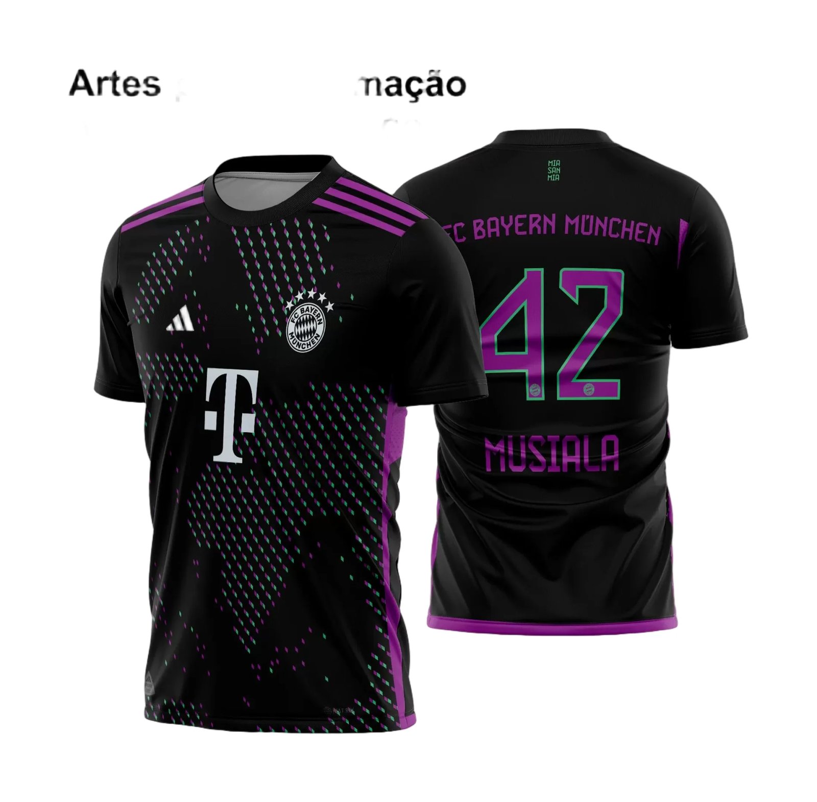 Arte Vetor Estampa Camisa Bayern de Munique Reserva 2023 - 2024