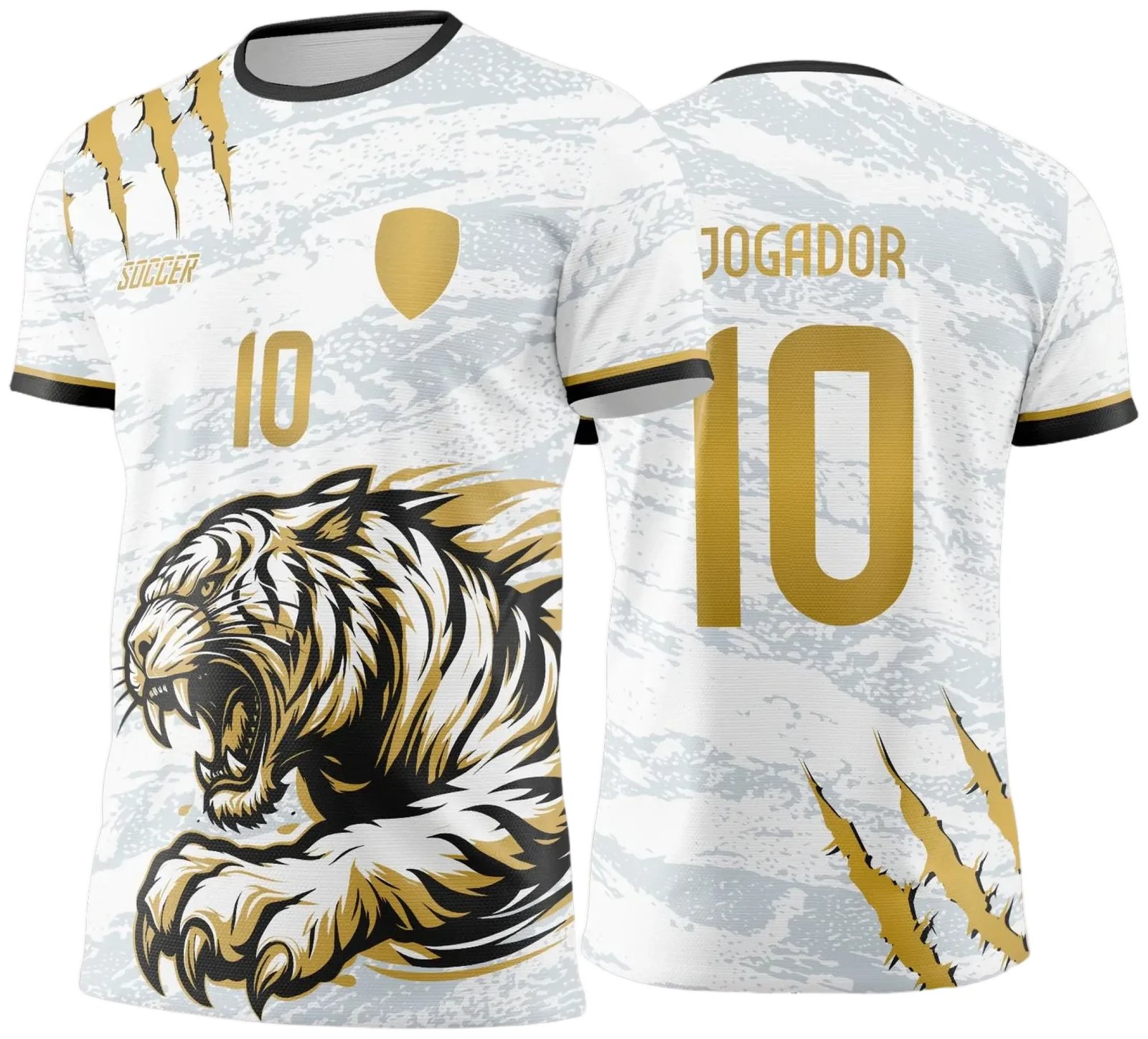  Arte Vetor Camisa Interclasse TIGRE Branco com Amarelo - Jogos Internos 2024 - 2025