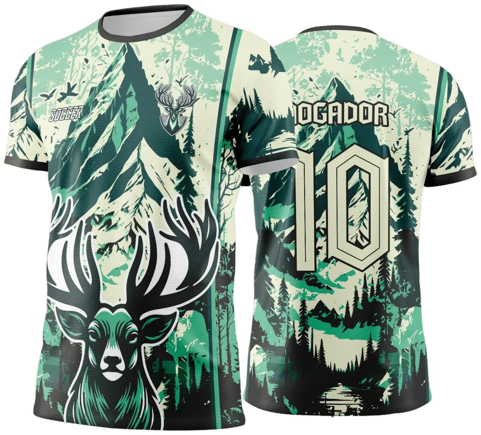  Arte Vetor Camisa Interclasse CERVO Degrade Verde com Preto - Jogos Internos 2024 - 2025