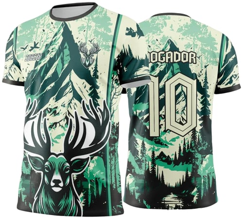  Arte Vetor Camisa Interclasse CERVO Degrade Verde com Preto - Jogos Internos 2024 - 2025