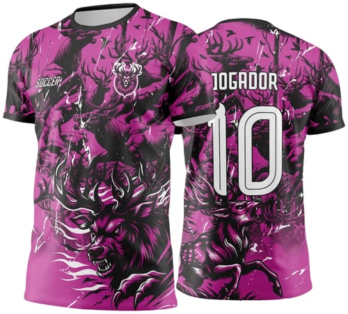  Arte Vetor Camisa Interclasse CERVO Rosa com Preto - Jogos Internos 2024 - 2025