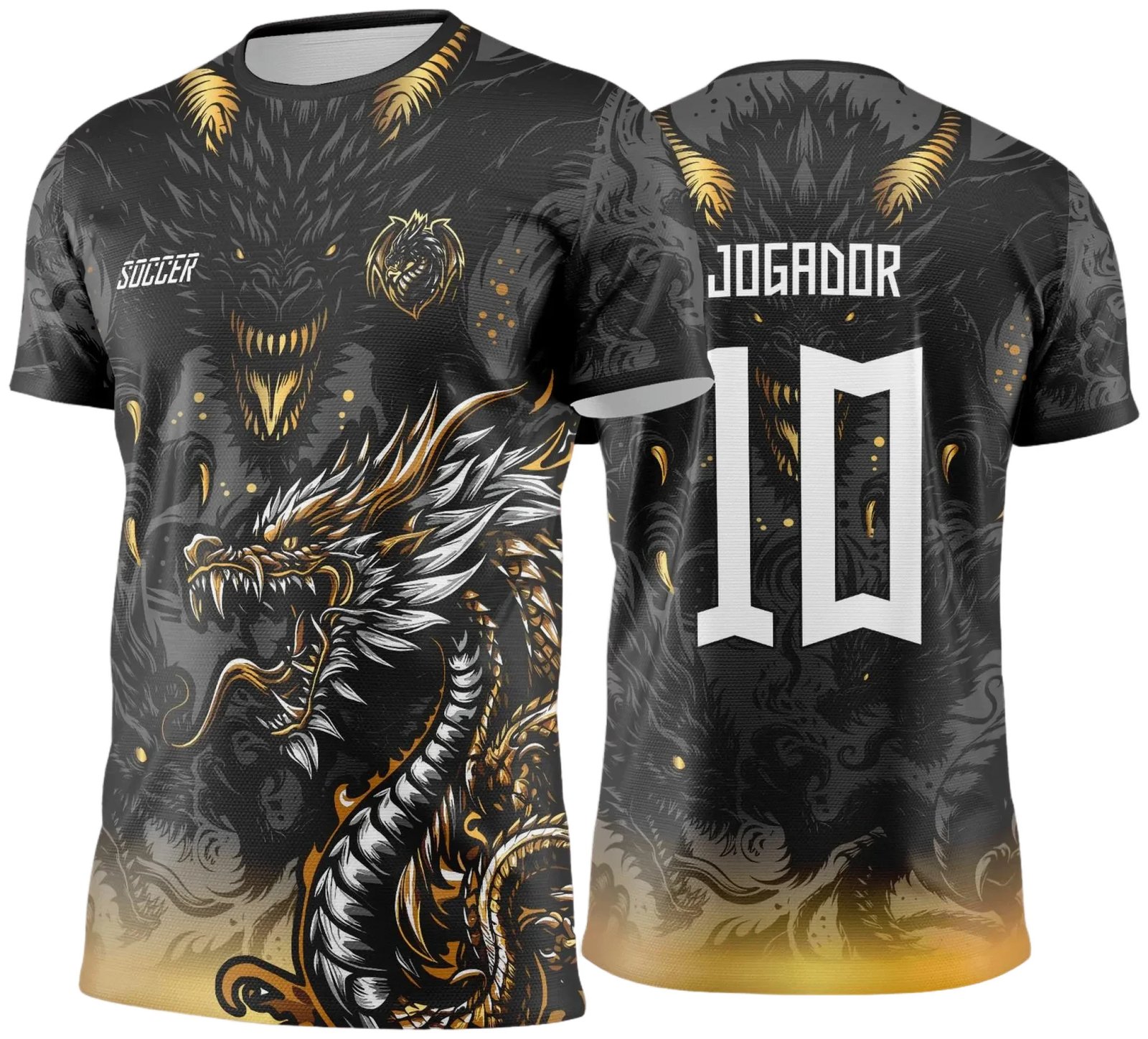 Arte Vetor Camisa de Interclasse Dragão Negro -  Jogos Internos 2024 - 2025