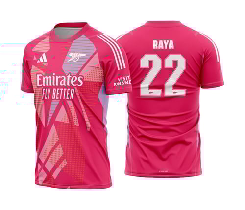 Uniforme de futebol personalizado, projetado para times amadores ou profissionais, com design moderno e arrojado. Apresenta uma combinação de cores contrastantes, logotipo ou escudo do time em destaque no peito, e detalhes gráficos na frente e nas mangas. Na parte traseira, há espaço para personalização com nome e número do jogador, garantindo identidade ao time. Ideal para jogos oficiais, amistosos ou competições, oferecendo estilo e funcionalidade