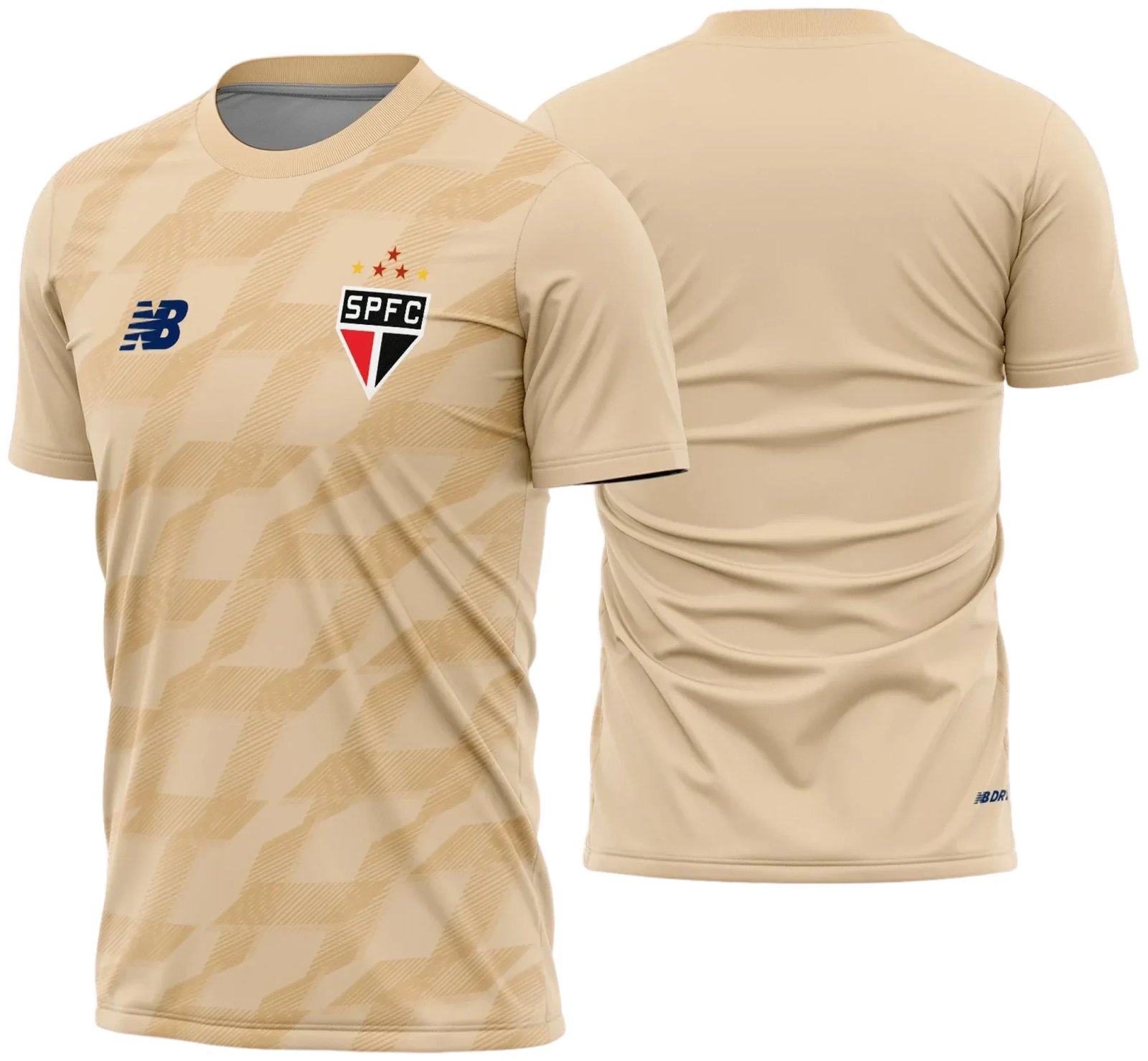 Uniforme de futebol personalizado, projetado para times amadores ou profissionais, com design moderno e arrojado. Apresenta uma combinação de cores contrastantes, logotipo ou escudo do time em destaque no peito, e detalhes gráficos na frente e nas mangas. Na parte traseira, há espaço para personalização com nome e número do jogador, garantindo identidade ao time. Ideal para jogos oficiais, amistosos ou competições, oferecendo estilo e funcionalidade.