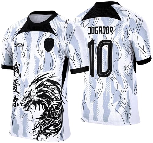 Arte Template Camisa de Interclasse 2025 | Dragão Preto e Branco
