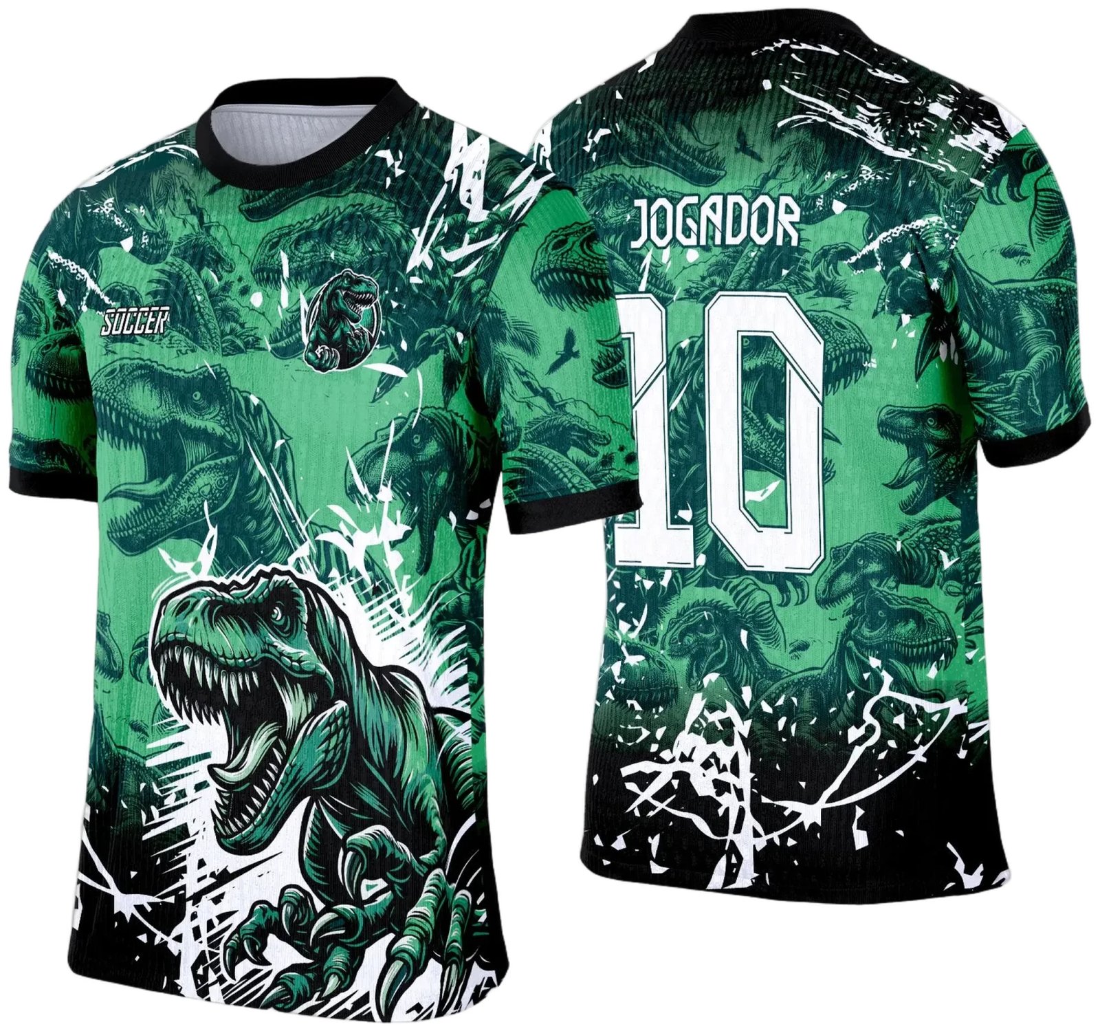 Arte Template Camisa Verde de Interclasse 2025 - Dinossauro