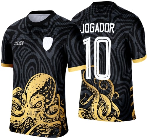Arte Vetor Camisa de Interclasse Escolar 2025: Polvo Dourado