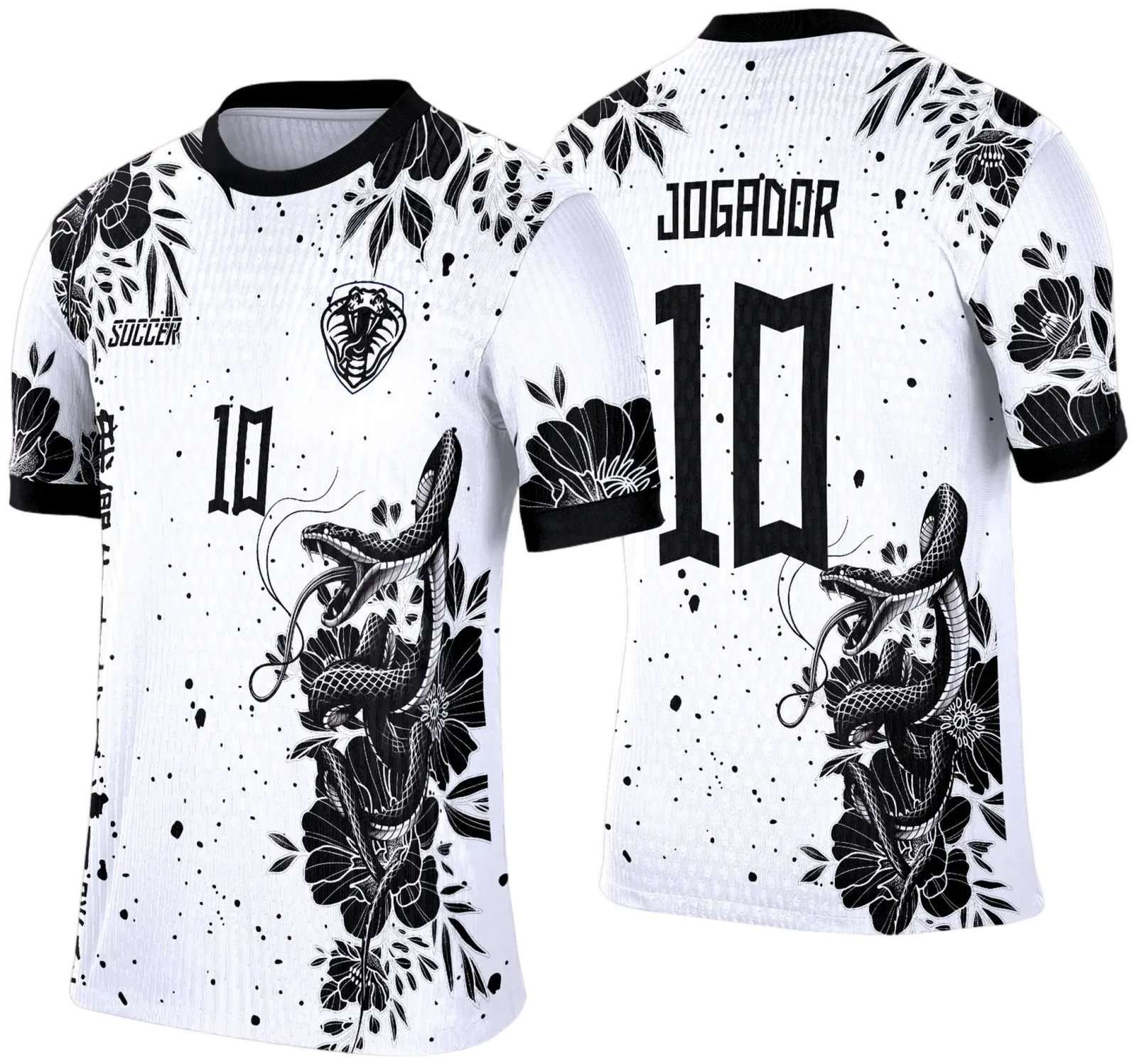 Arte Estampa Camisa Interclasse Cobra Preto e Branco