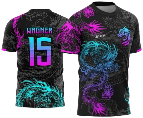 Arte Vertor Camisa Interclasse Dragão Degrade 2025