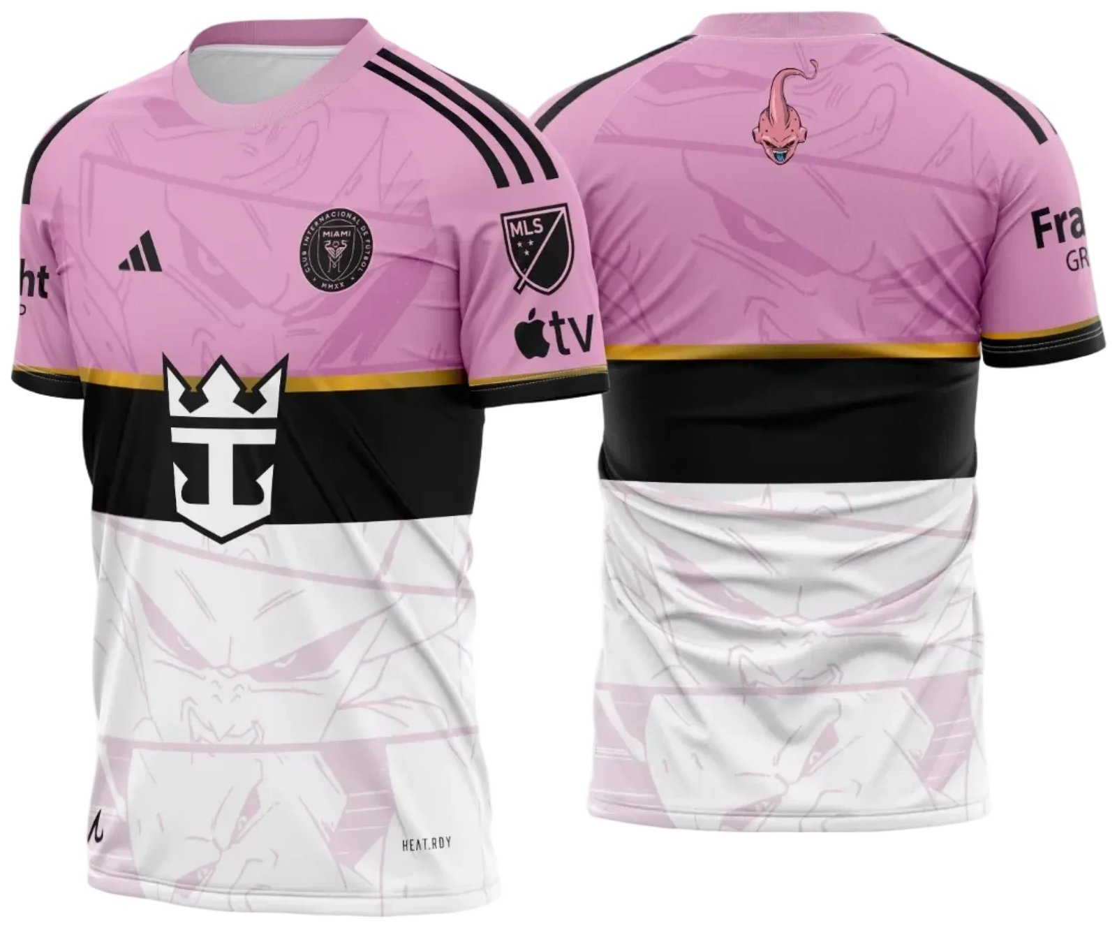 Arte Vetor Camisa Inter Miami Conceito Majin Boo madinbu dragon ball z