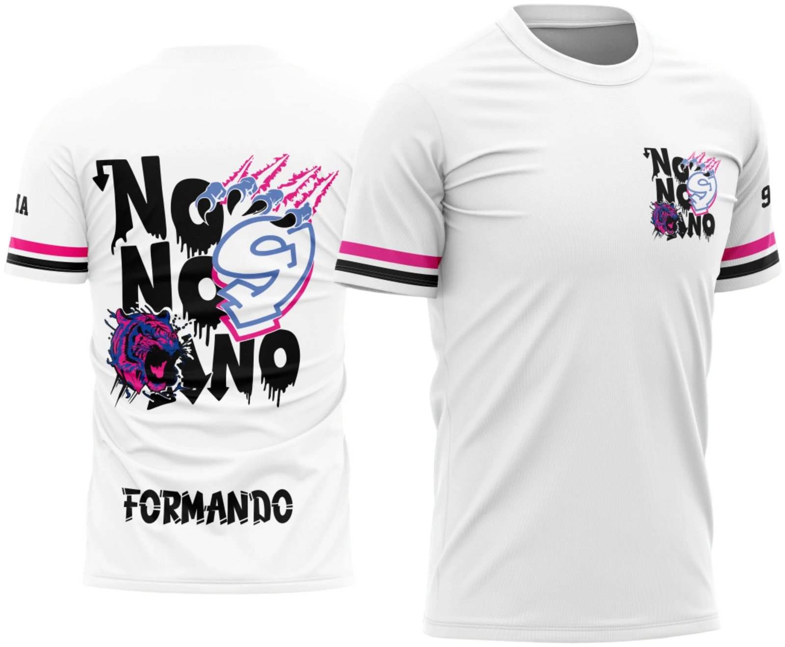 Camisa Formandos Nono Ano Tigre Azul e Rosa