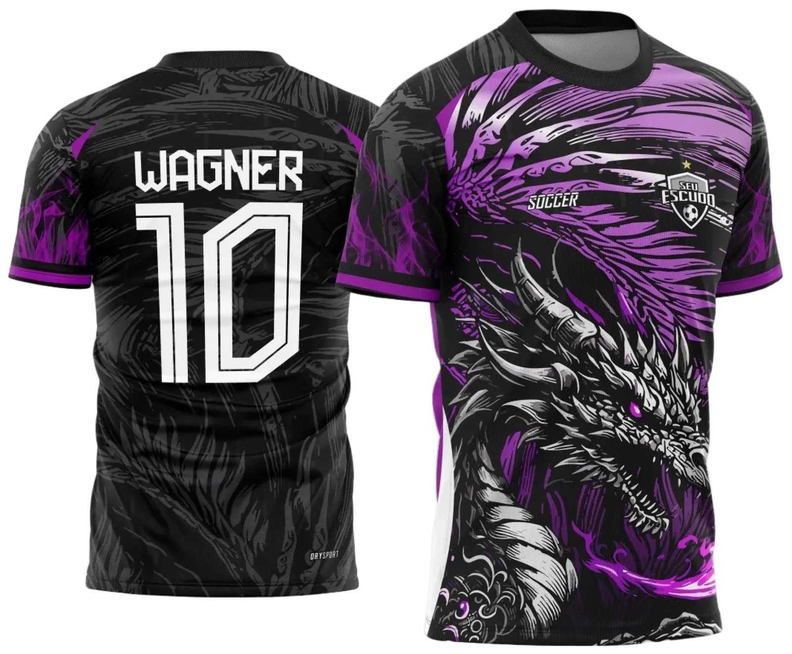 Arte Vetor Camisa Interclasse Dragão Roxo