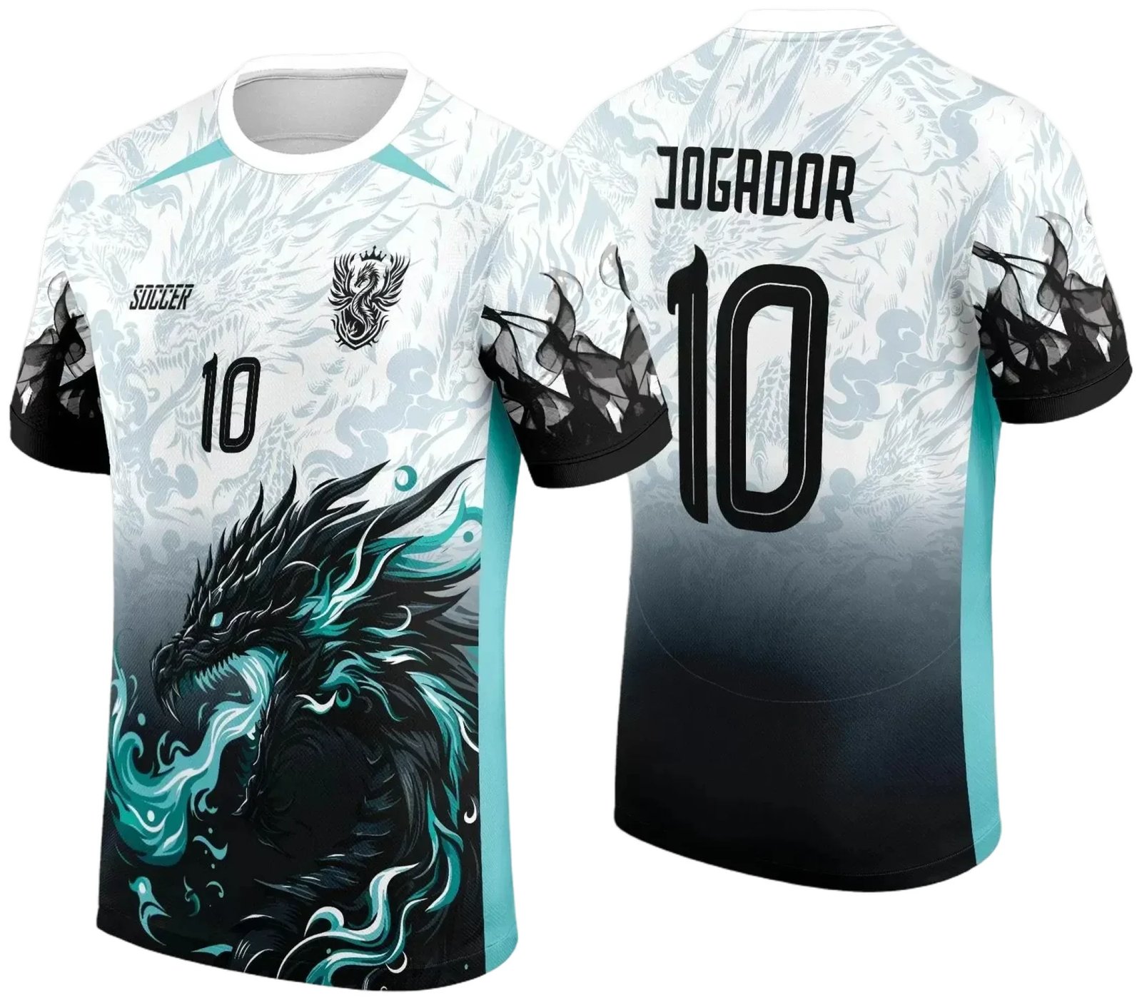 Arte Vetor Camisa INTERCLASSE Dragão Turquesa 2024 - 2025