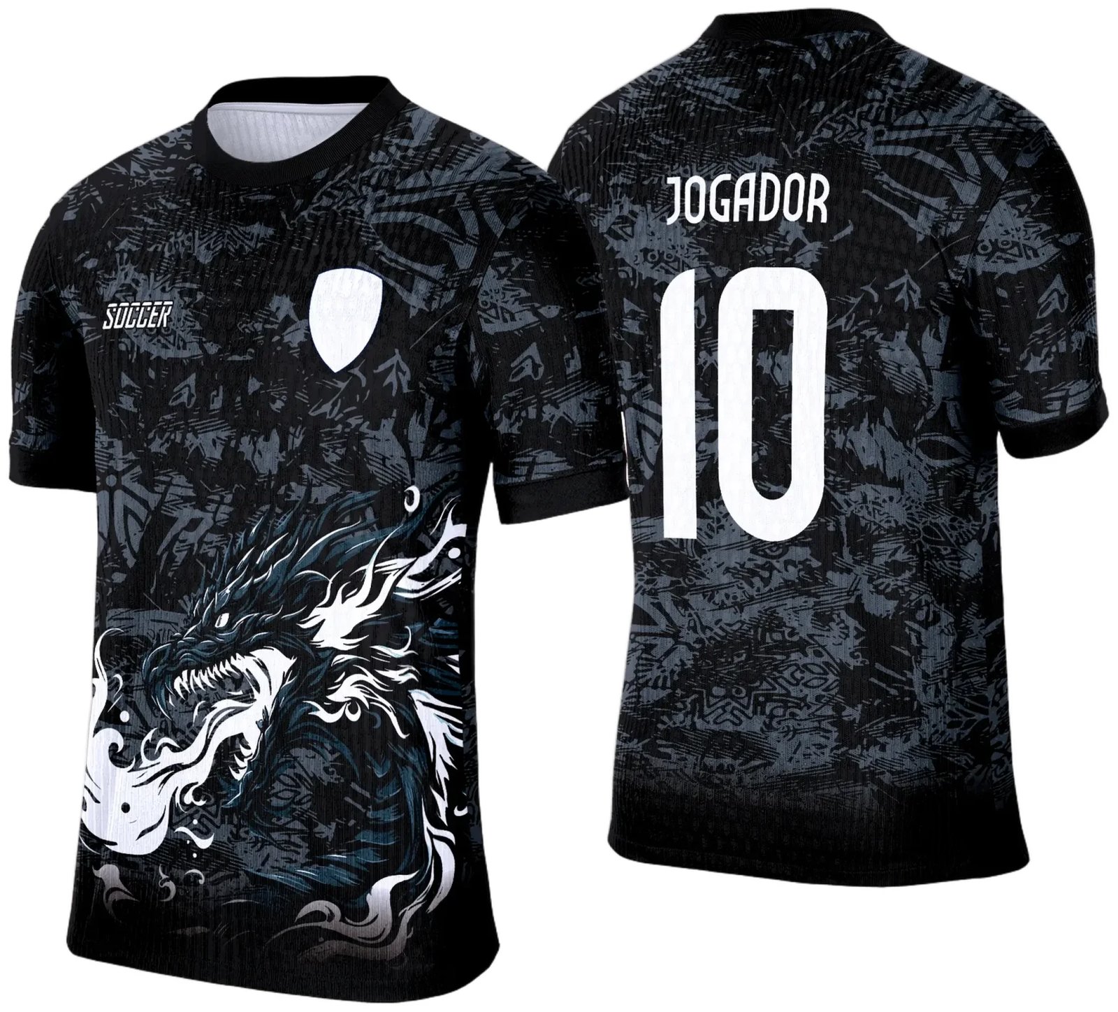 Camisa de Interclasse Dragão Negro 2025 - Arte Vetor Template