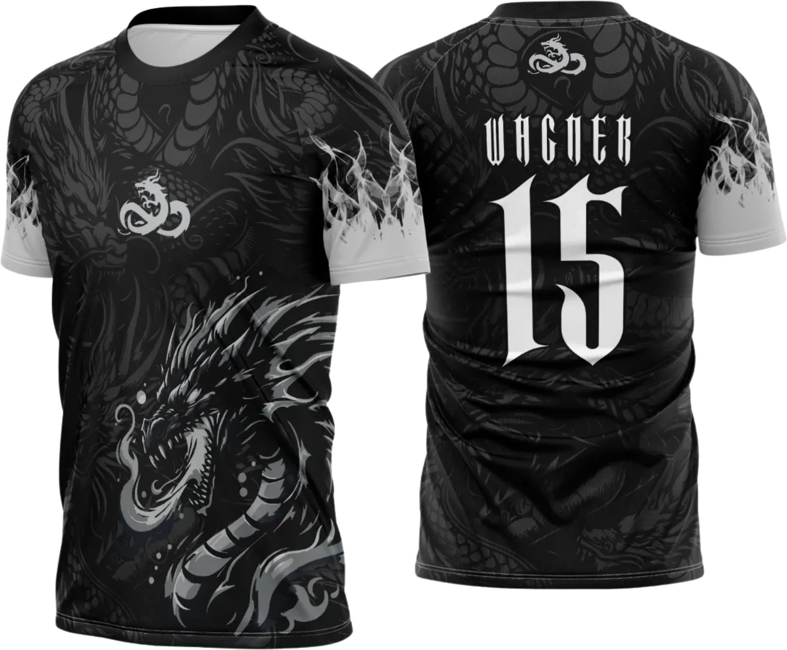 Arte Vetor Camisa Interclasse Dragão Negro Fogo 2025