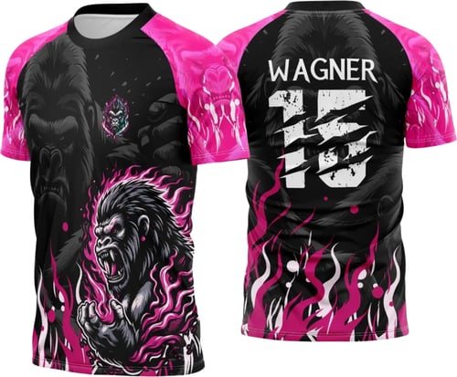 Arte Vetor Camisa Interclasse Gorila Rosa 2025