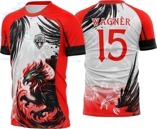 Arte Vetor Camisa Interclasse Bonita Fênix Vermelha Garras 2025