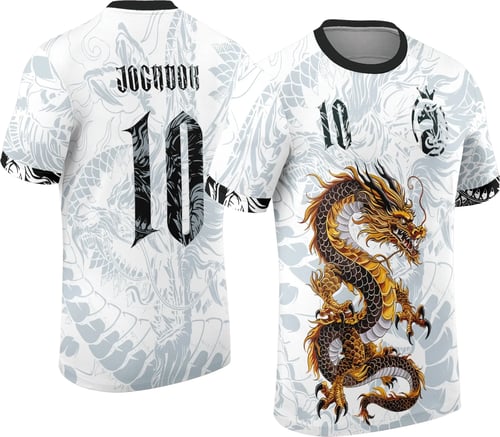 Arte Vetor Camisa Interclasse Dragão Dourado Chines 2025