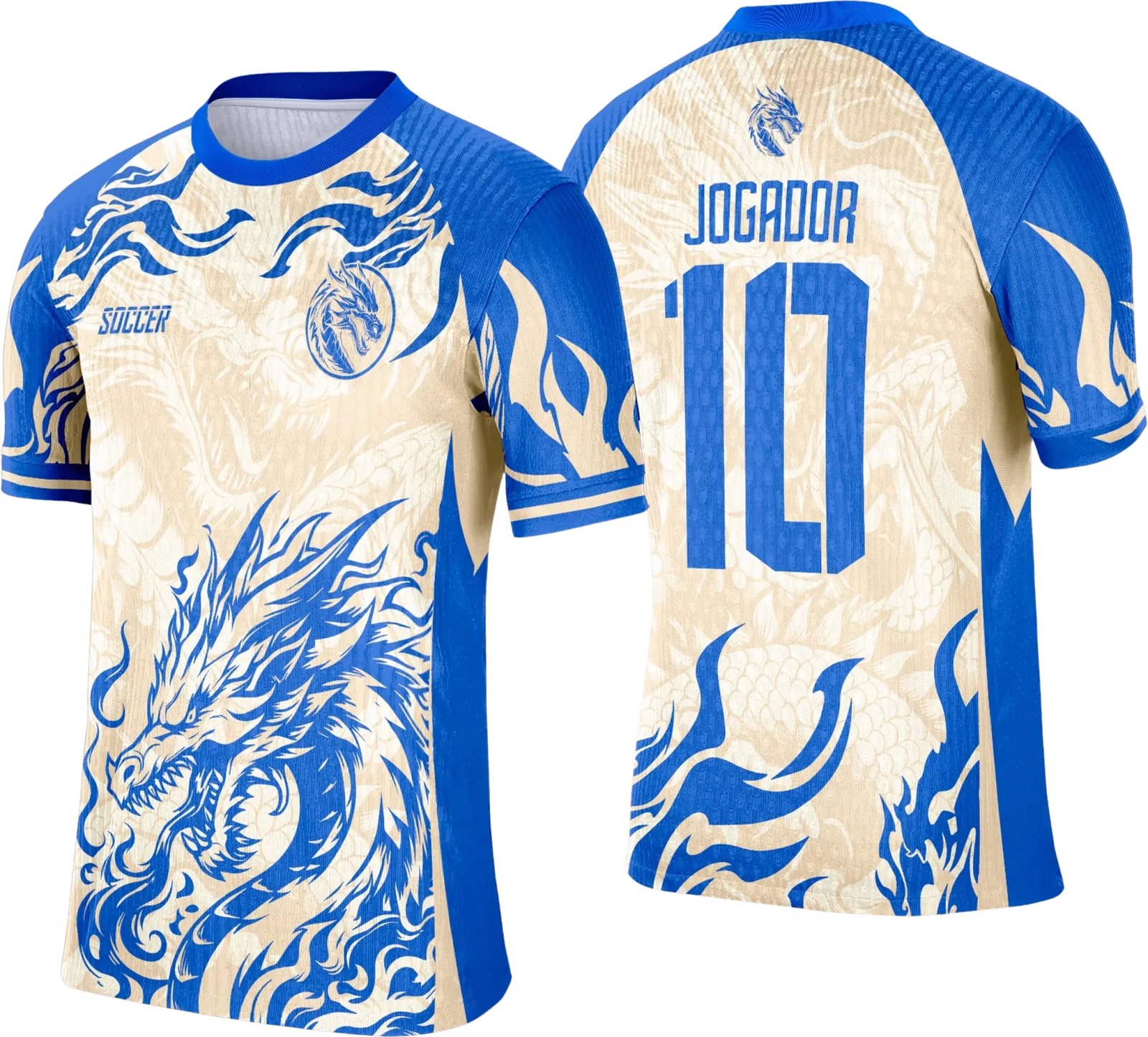 Arte Camisa Interclasse Dragão Azul com Bege 2025 - 0011