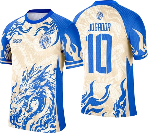 Arte Camisa Interclasse Dragão Azul com Bege 2025 - 0011