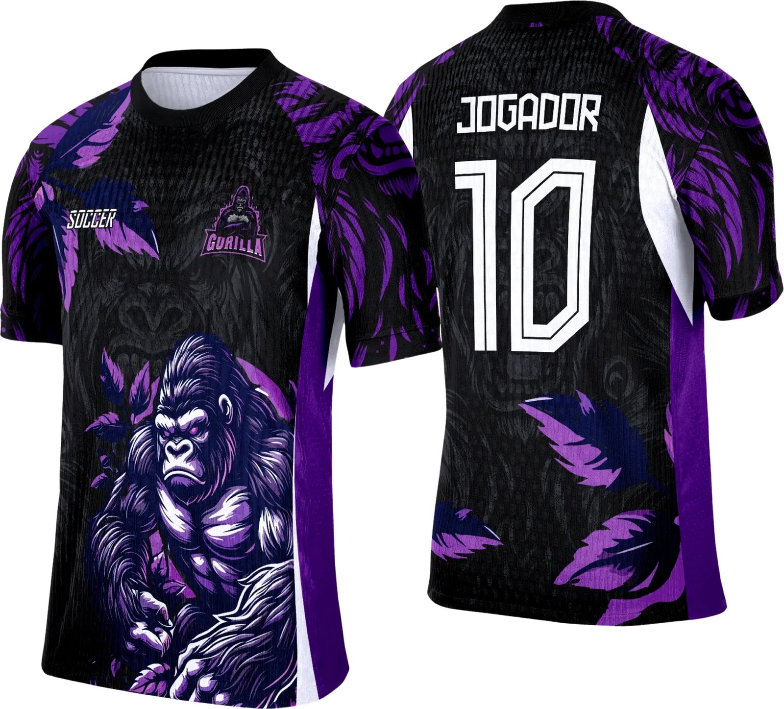 Arte Camisa Interclasse Gorila Negro com Roxo 2025 - 0012