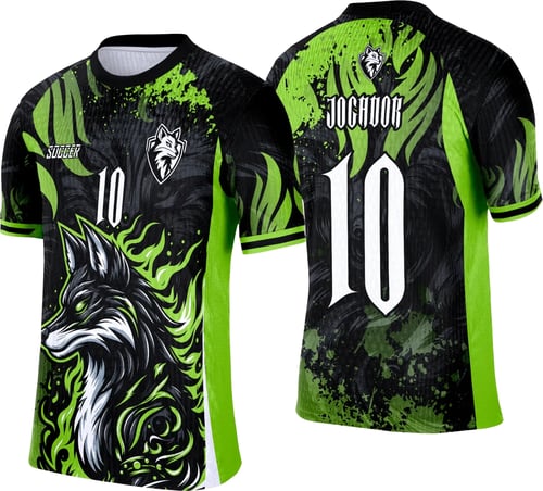 Arte Camisa Interclasse Raposa Negra com Verde 2025 - 0013
