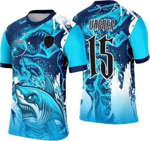 Arte Template Camisa Interclasse Tubarão Azul - 0026