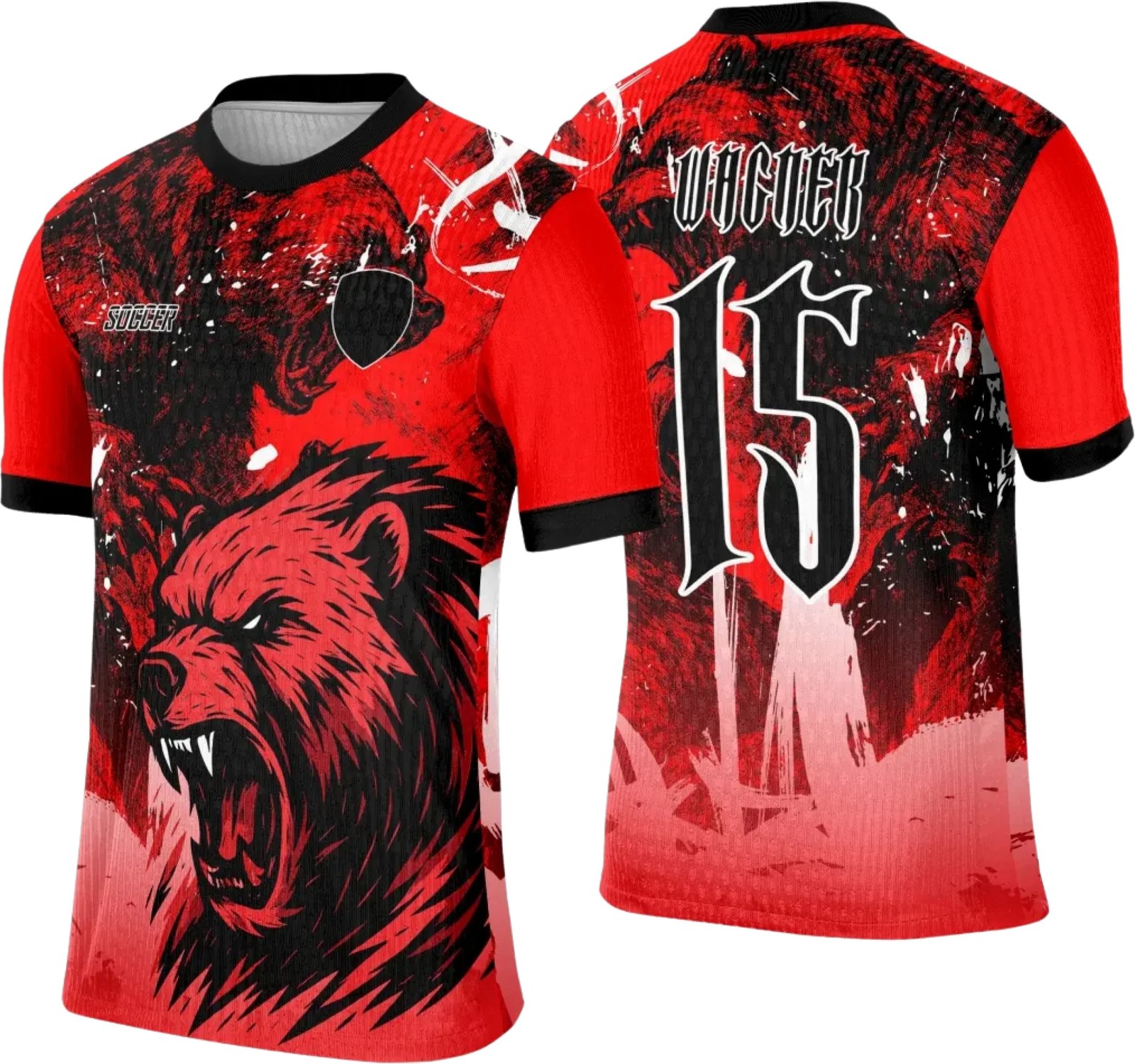 Arte Template Camisa Interclasse Urso Vermelho - 0036