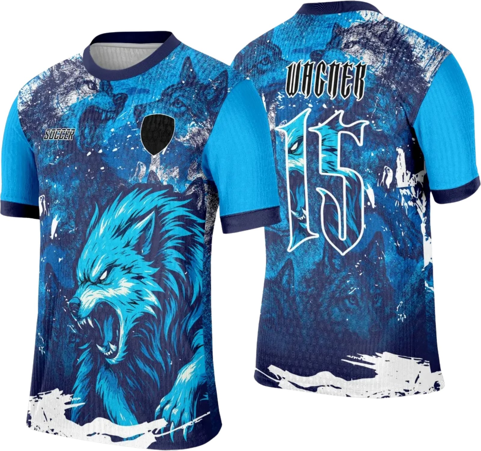 Arte Template Camisa Interclasse Lobo Azul - 0040