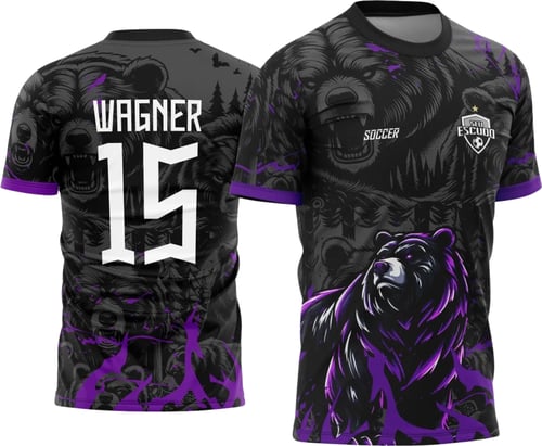 Arte Template Camisa Interclasse Urso Roxo - 0072