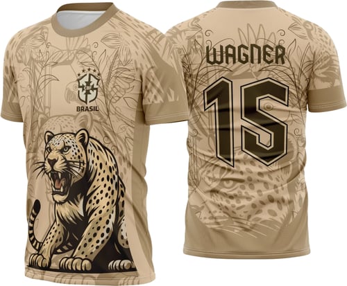 Arte Template Camisa Interclasse Onça Brasil Bege 2025 - 0074