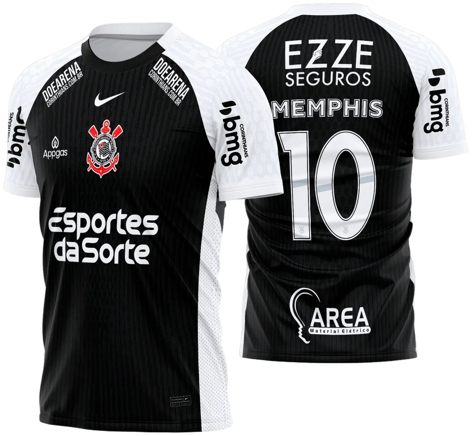 Arte Estampa Camisa Corinthians Reserva 2025 - 2026