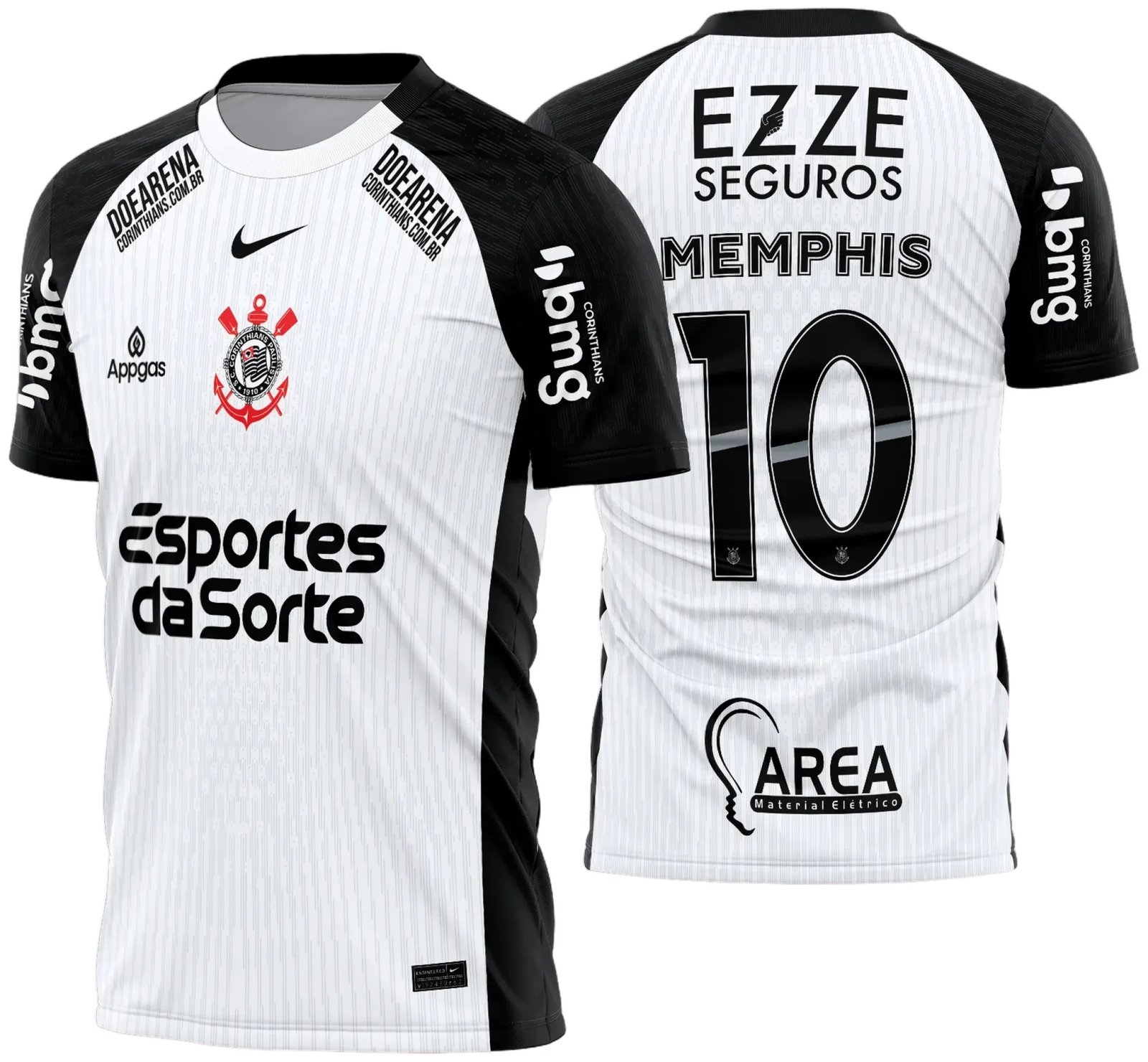 Arte Estampa Camisa Corinthians Titular 2025 - 2026