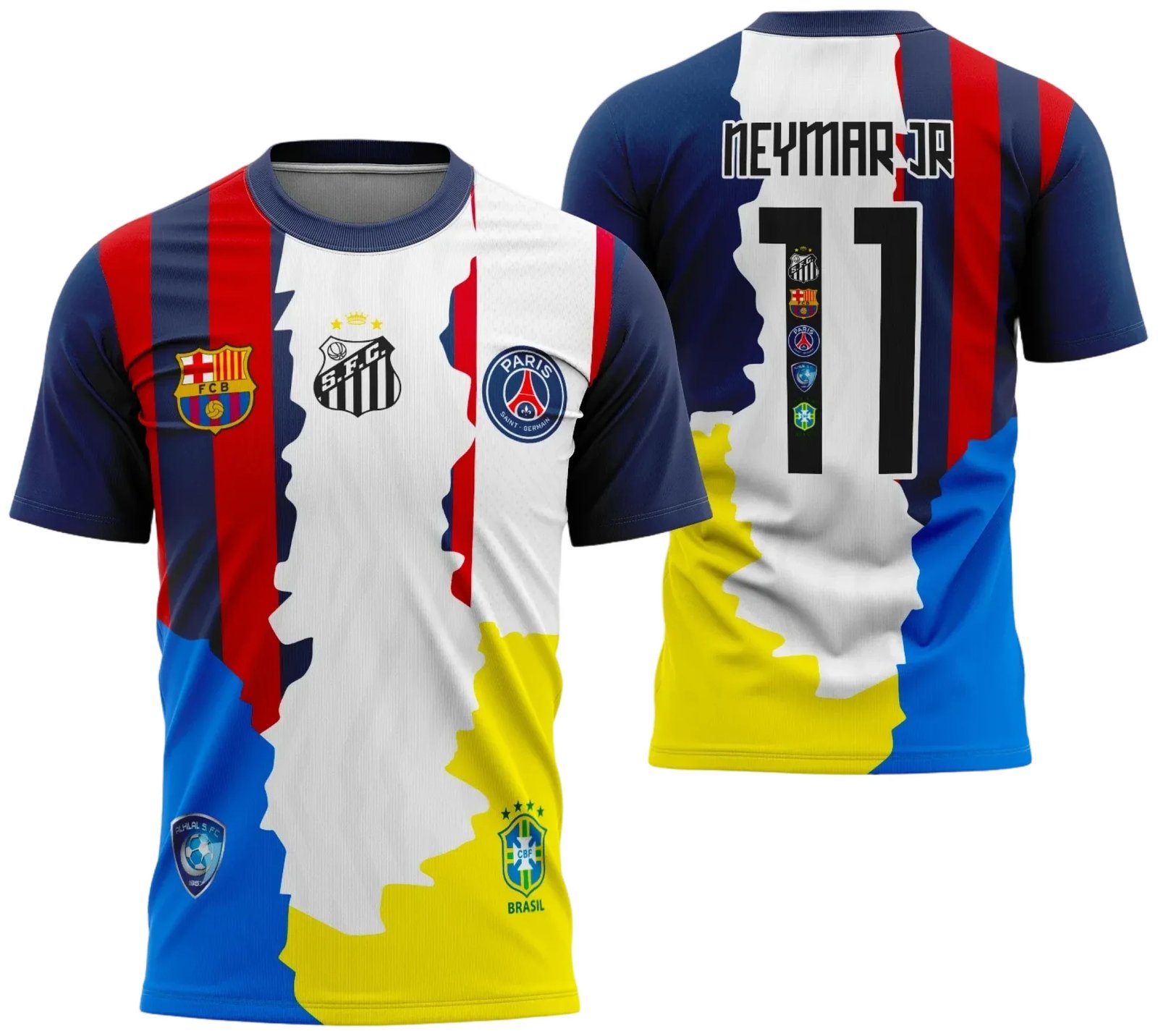 Camisa Multi Times Neymar Jr Estampa Vetor 2025