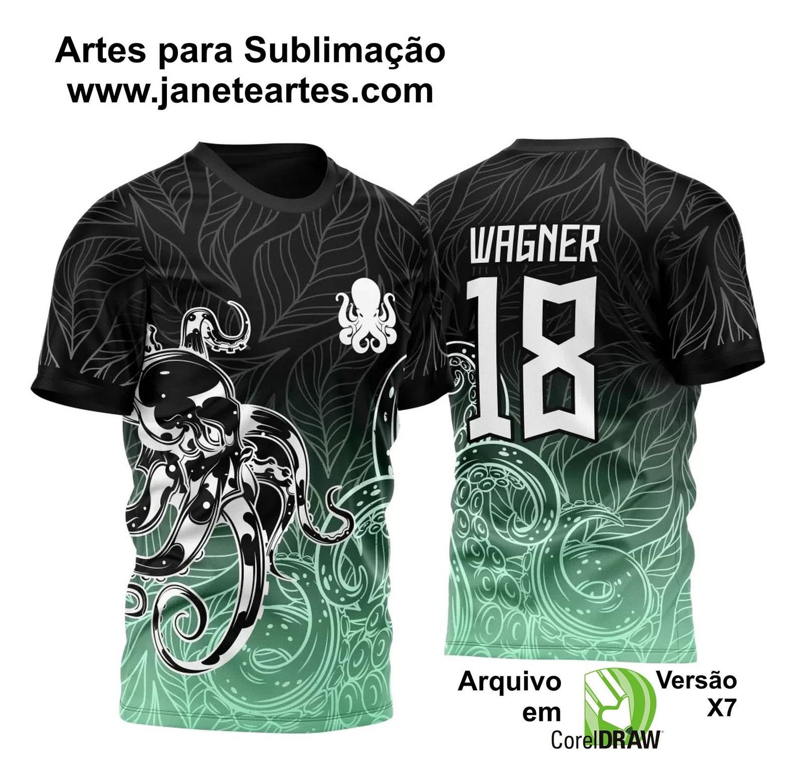 Arte Vetor Camisa Para InterClasse Polvo em Ataque Base Degrade 2023