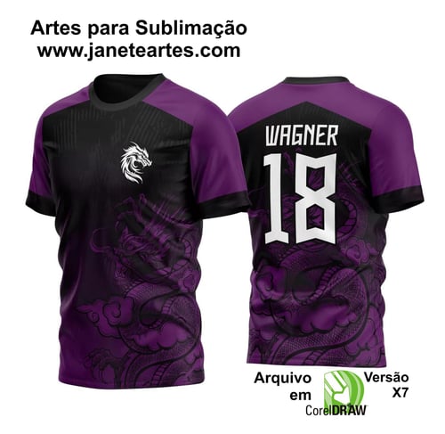 Arte Vetor Camisa Para InterClasse Roxa Dragão na Fumação Degrade 2023