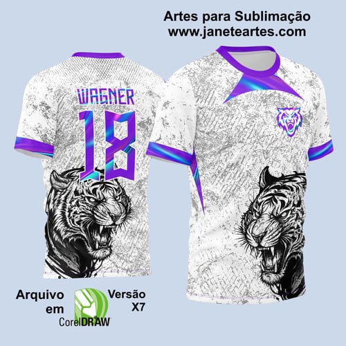 Arte Vetor Camisa Para InterClasse Tigre Branca e Olografica 2025