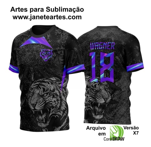 Arte Vetor Camisa Para InterClasse Tigre Preta e Olografica 2025