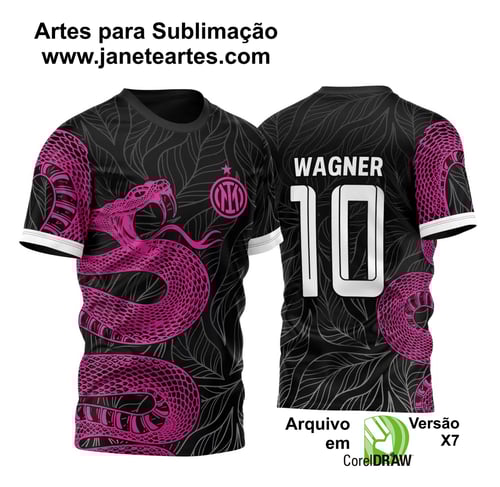 Arte Vetor Camisa InterClasse Cobra Rosa Fundo Preto 2023