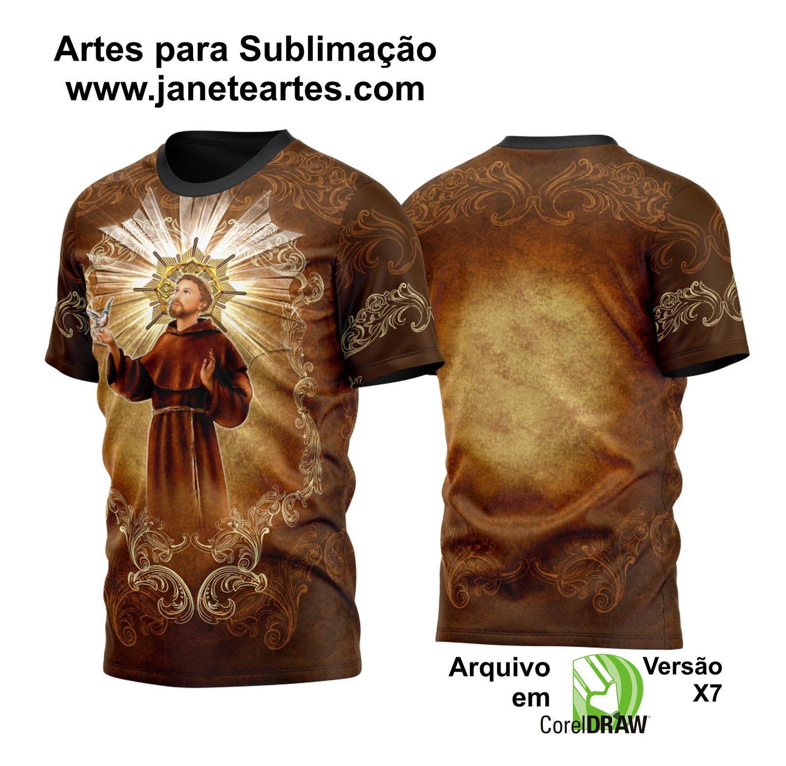 Arte Vetor Camisa São Francisco de Assis 2023 Modelo 1
