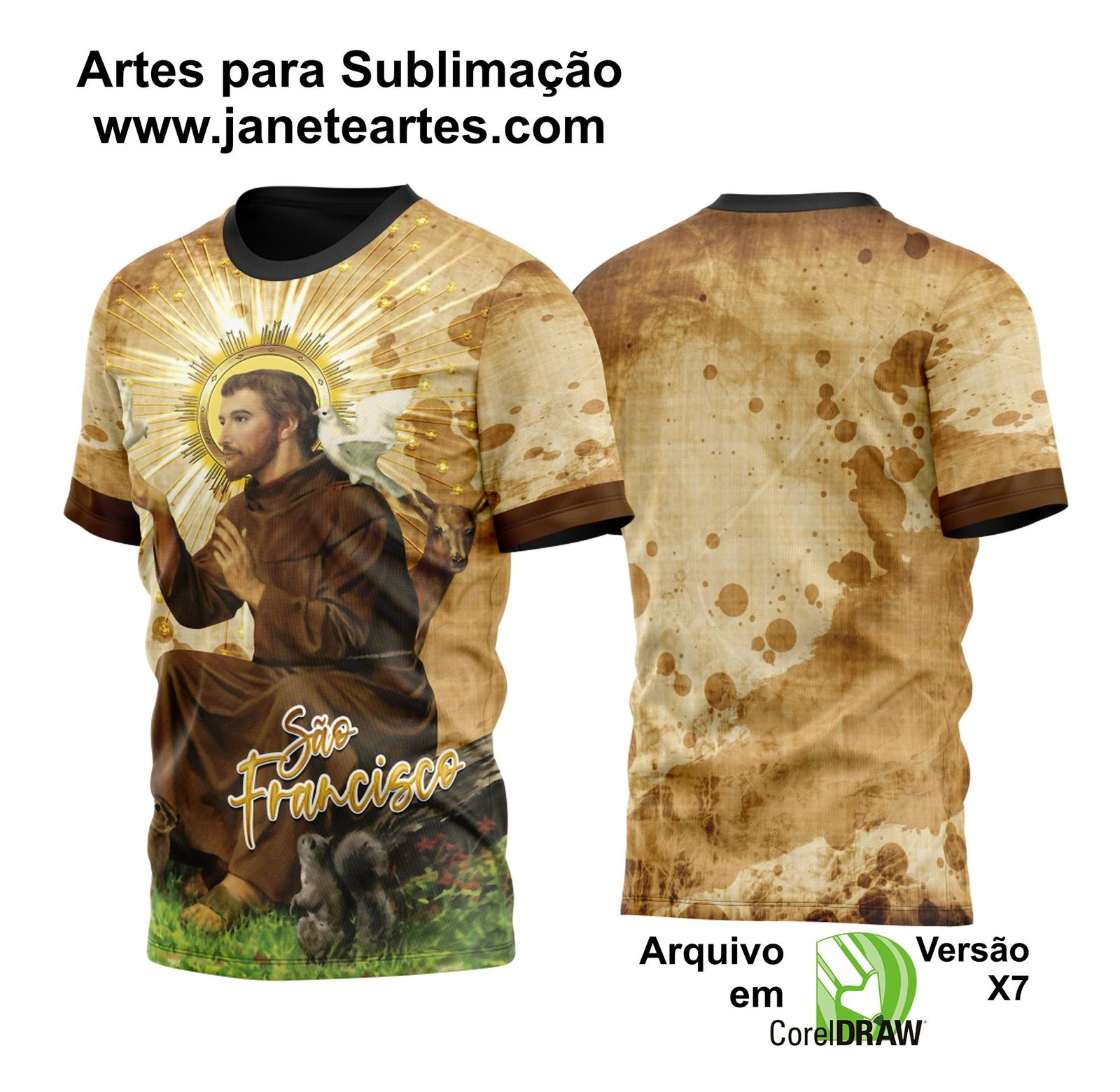 Arte Vetor Camisa São Francisco de Assis 2023 Modelo 1