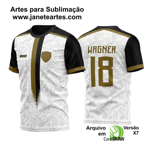 Arte Vetor Camisa Soccer Fundo Geometrico com Dourado