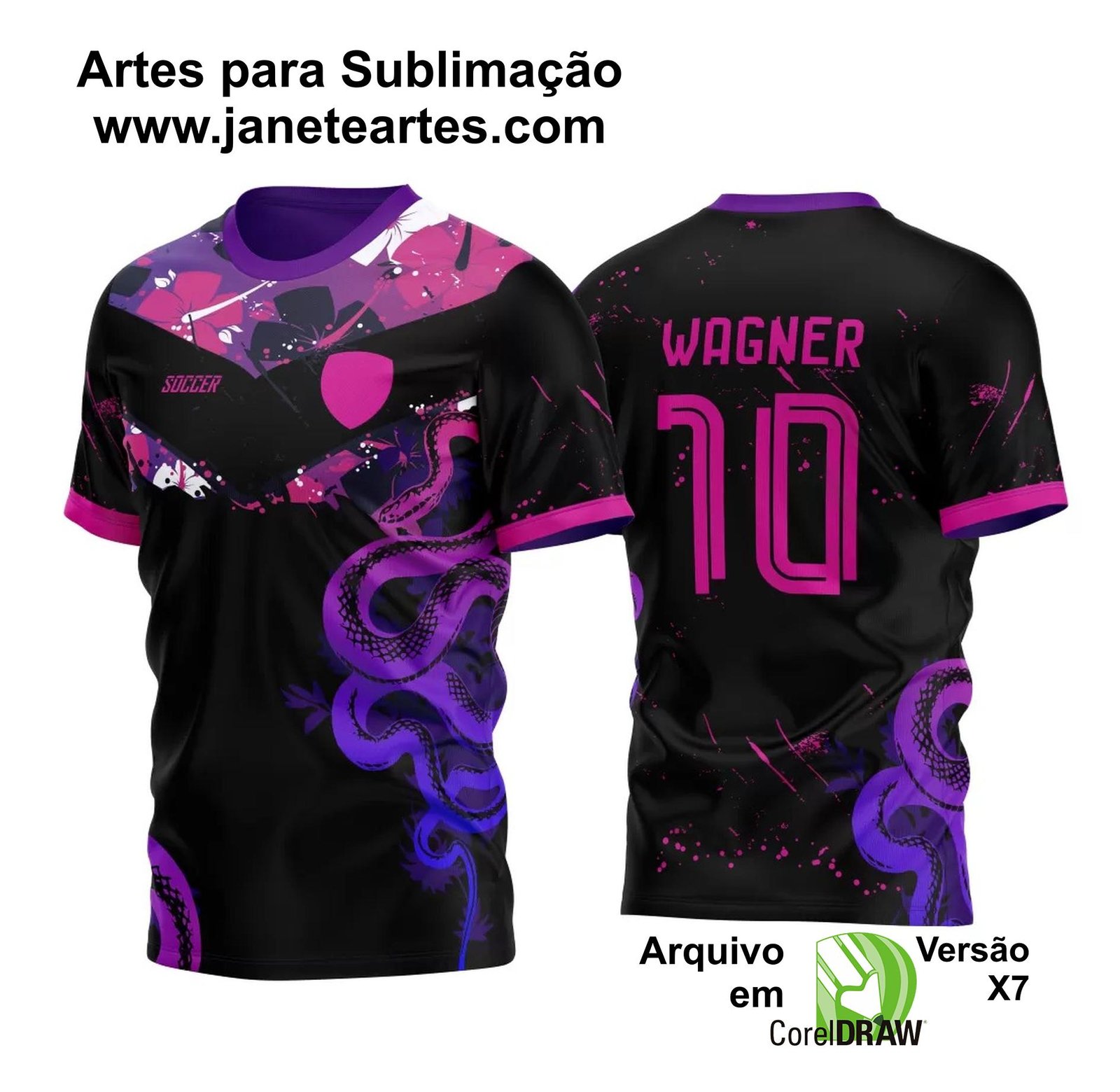 Arte Vetor Camisa Floral Cobra InterClasse 2023 Modelo 5